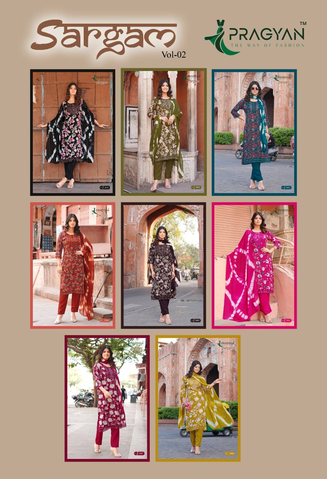 SARGAM VOL 2 By PRAGYAN Designer Ethnic Wear Collection Rayon Kurtis At Wholesale Price